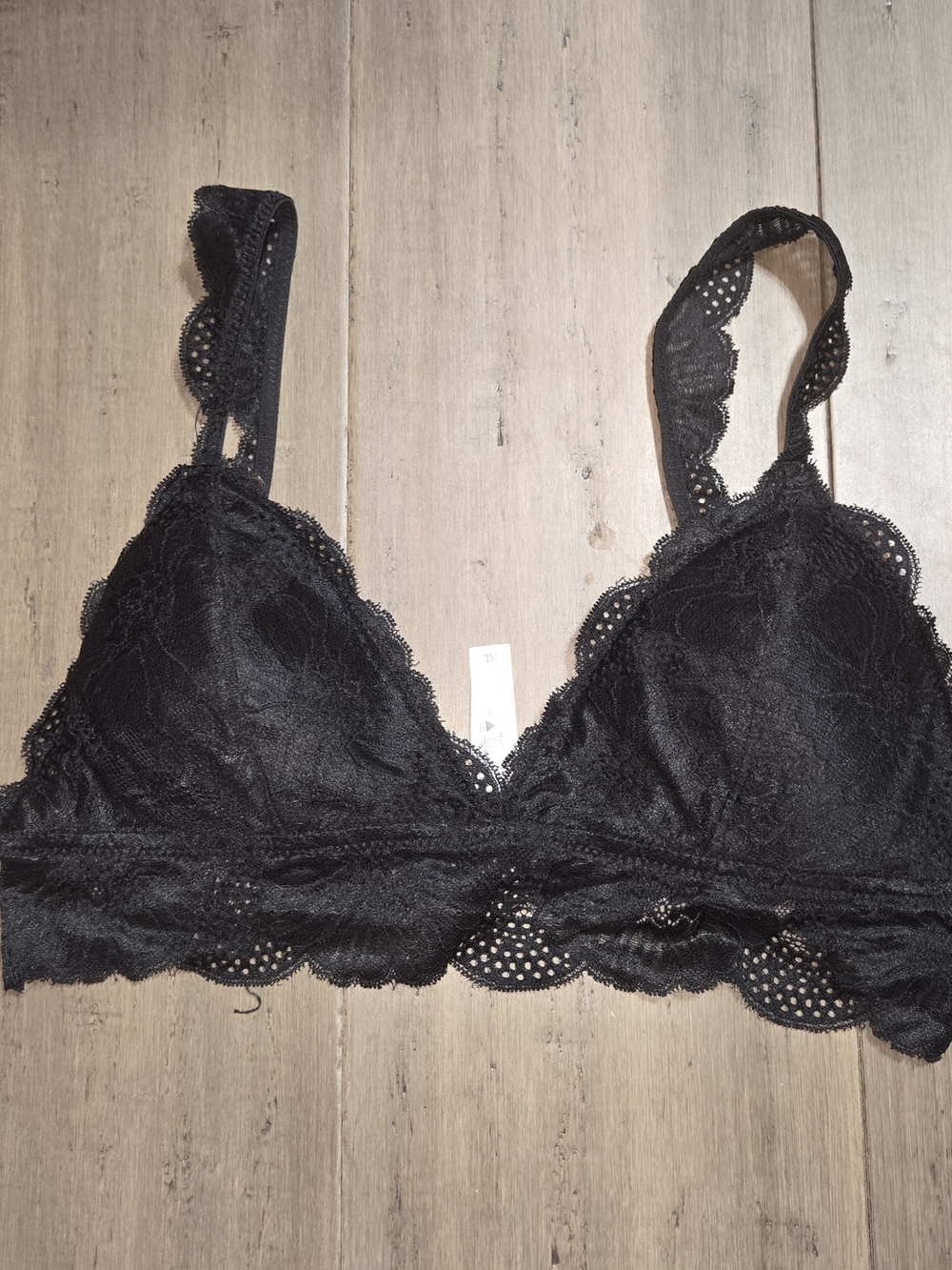 French affair Black Lace Bralette Women's Underwear Bra Size XL